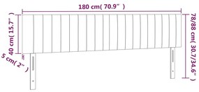 Κεφαλάρια Κρεβατιού 2 τεμ. Σκούρο Γκρι 90x5x78/88 εκ. Βελούδινο - Γκρι