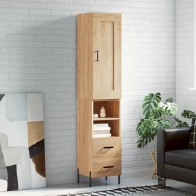 vidaXL Μπουφές Sonoma δρυς 34,5 x 34 x 180 εκ. από Επεξεργασμένο Ξύλο