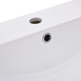 vidaXL Νιπτήρας Ένθετος Λευκός 91 x 39,5 x 18,5 εκ. Κεραμικός