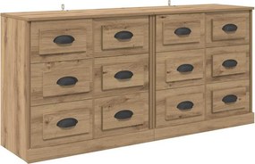 vidaXL Παραδοσιακά Πλευρικά Έπιπλα 2 pcs Artisan Oak