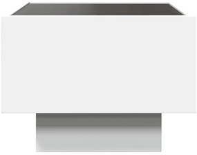 Τραπέζι Βοηθητικό με LED Λευκό 40x40x30 εκ. Επεξεργασμένο Ξύλο - Λευκό