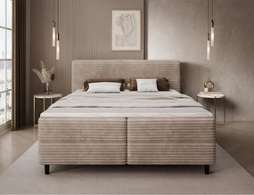 Επενδυμένο κρεβάτι Ciroko-Μπεζ-160 x 200