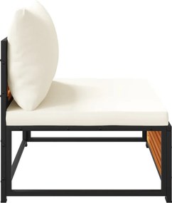 vidaXL Καναπές Κήπου Χωρίς Μπράτσα Μασίφ Ακακία με Μαξιλάρια