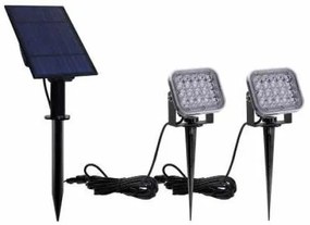 Ηλιακά Προβολάκια Καρφί LED 2X4W Μαύρο Θερμό Λευκό 47-00506 ΦOS_ME-47-00506-Μαύρο 47-00506