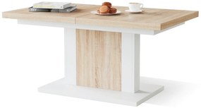 Πολυμορφικό τραπέζι σαλονιού Glendale 103, Άσπρο, Sonoma οξιά, 60x70x120cm, 55 kg, Πλαστικοποιημένη μοριοσανίδα, Γωνιακό | Epipla1.gr