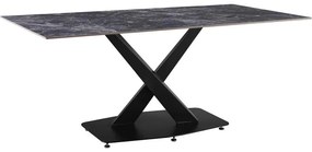 Τραπέζι Tafel pakoword Sintered stone μαύρο με μεταλλικά πόδια σε μαύρη απόχρωση 180x90x76εκ 180x90x76 εκ.