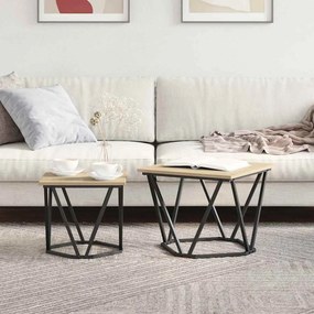 vidaXL Σετ βοηθητικά τραπεζάκια 2 pcs Sonoma Δρυς 50 x 50 x 40 cm