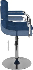 vidaXL Σκαμπό Μπαρ Μπλε Υφασμάτινο