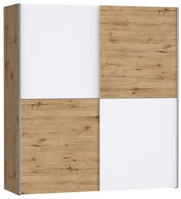 Ντουλάπα Δίφυλλη Συρόμενη Μegan HM2366.01 170,3x61,2x191cm Natural-White Δίφυλλη