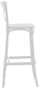 Σκαμπό μπαρ Crossie pp λευκό 44x39x103εκ 44x44x113 εκ.