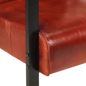 vidaXL Πολυθρόνα Σκούρο Καφέ 60 x 80 x 87 εκ από Γνήσιο Δέρμα Κατσίκας
