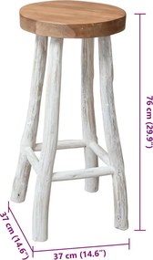 vidaXL Σκαμπό Μπαρ από Μασίφ Ξύλο Teak