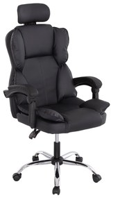 ΚΑΡΕΚΛΑ ΓΡΑΦΕΙΟΥ OCTAVIUS HM1202 ΜΑΥΡΟ PVC &amp; NYLON-ΜΕΤΑΛ.ΧΡΩΜΙΟ ΒΑΣΗ 63x73x129Υεκ