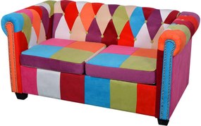vidaXL Καναπές Διθέσιος Chesterfield Υφασμάτινος