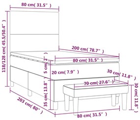 ΚΡΕΒΑΤΙ BOXSPRING ΜΕ ΣΤΡΩΜΑ ΣΚΟΥΡΟ ΜΠΛΕ 80 X 200 ΕΚ. ΒΕΛΟΥΔΙΝΟ 3137693