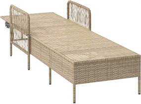 vidaXL Ξαπλώστρα Μπέζ και Ανοιχτό Γκρι 200 x 55 x 92 εκ.
