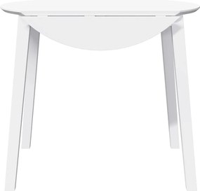 vidaXL Τραπεζαρία Λευκό μασίφ ξύλο καουτσούκ