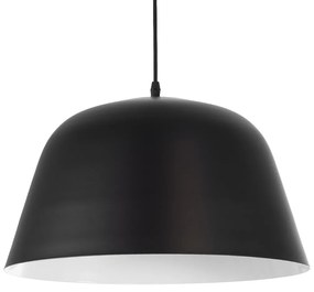 GloboStar® EASTVALE 01281 Μοντέρνο Κρεμαστό Φωτιστικό Οροφής Μονόφωτο 1 x E27 Μαύρο Μεταλλικό Καμπάνα Φ40 x Y24cm