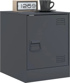 vidaXL Κομοδίνα 2 τεμ. Ανθρακί 34,5 x 39 x 44 εκ. από Χάλυβα
