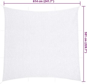 vidaXL Δίχτυ Σκίασης Παραλλαγής Λευκό 614x581 εκ. με Σάκο Αποθήκευσης