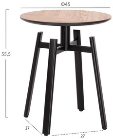 ΣΕΤ 2ΤΜΧ ΤΡΑΠΕΖΙΑ ΣΑΛΟΝΙΟΥ NORTON HM21088 MDF-ΜΕΤΑΛΛΟ Φ80εκ &amp; Φ45εκ