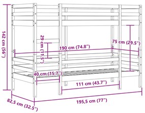 ΚΡΕΒΑΤΙ ΚΟΥΚΕΤΑ ΚΑΦΕ ΚΕΡΙΟΥ 75 X 190 ΕΚ. ΑΠΟ ΜΑΣΙΦ ΞΥΛΟ ΠΕΥΚΟΥ 3284226