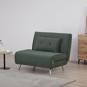 Πολυθρόνα κρεβάτι Nextdeco Berlin σκούρο πράσινο Υ92x100x91εκ.
