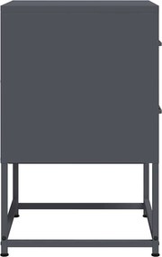 vidaXL Κομοδίνο Ανθρακί 36 x 39 x 60,5 εκ. Ατσάλινο