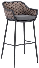 Σκαμπό Μπαρ KADE C5715 Μεταλλικό με Wicker Σχοινί Μπέζ 54x54x103 εκ. 54x54x103 εκ.