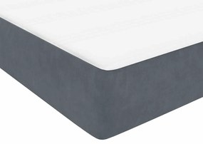 Box Spring Κρεβάτι με στρώματα Σκούρο γκρι 200x220 cm Βελούδινο - Γκρι