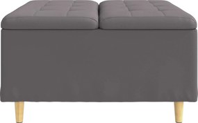 vidaXL Οθωμανικό αποθήκευσης Γκρι 80 x 80 x 45 cm Τεχνητό δέρμα