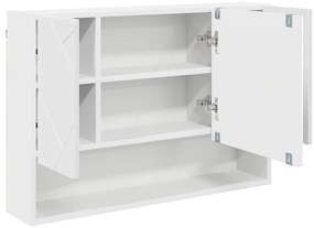 vidaXL Σετ Επίπλων Μπάνιου με συρτάρι 3 pcs Λευκό 76,5 x 35 x 64 εκ