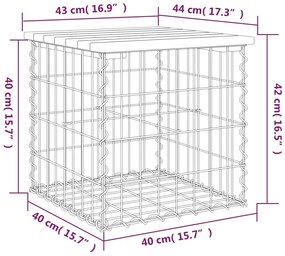 Πάγκος Κήπου Συρματοκιβώτιο 43 x 44 x 42 εκ. Μασίφ Ψευδοτσούγκα - Καφέ