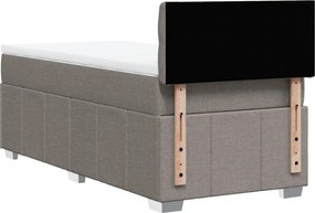 vidaXL Κρεβάτι Boxspring με Στρώμα Taupe 100 x 200 εκ. Υφασμάτινο