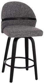 ΣΚΑΜΠΟ ΜΠΑΡ ΠΕΡΙΣΤΡΕΦΟΜΕΝΟ DEKKER HM18250.03 PLYWOOD ΜΑΥΡΟ--ΥΦΑΣΜΑ ΓΚΡΙ 48x54x96Υεκ.