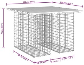 Παγκάκι Κήπου Συρματοκιβώτιο 100x102x72 εκ. Εμποτ. Ξύλο Πεύκου - Καφέ