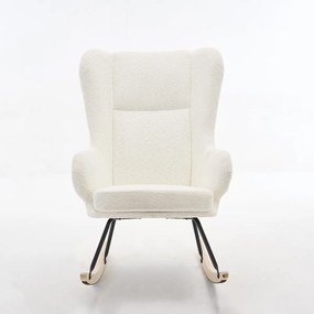Κουνιστή Πολυθρόνα Μπουκλέ (69x93x101) Spitishop Ancona White
