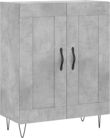 vidaXL Ντουλάπι Γκρι Σκυροδέματος 69,5x34x180 εκ. Επεξεργασμένο Ξύλο