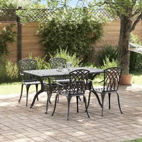 vidaXL Σέτ φαγητού για κήπο 5 pcs Μαύρο Αλουμίνιο