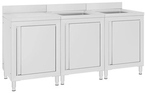 vidaXL Λάντζα Κλειστή με Ερμάριο 180 x 60 x 96 εκ. Ανοξείδωτο Ατσάλι