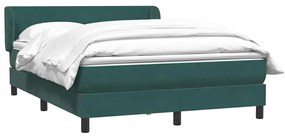 vidaXL Κρεβάτι Boxspring με Στρώμα Σκούρο Πράσινο 160x210εκ. Βελούδινο