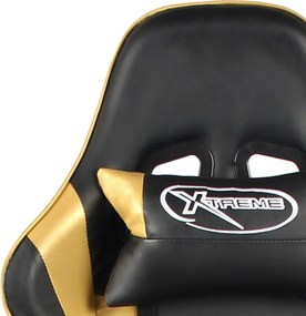 vidaXL Καρέκλα Gaming Περιστρεφόμενη Χρυσή PVC