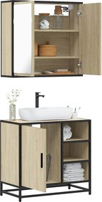 vidaXL Σετ Επίπλων Μπάνιου 2 Τεμαχίων Sonoma Δρυς Επεξεργασμένο Ξύλο