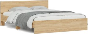vidaXL Πλαίσιο Κρεβατιού με Κεφαλάρι/LED Sonoma δρυς 150x200 εκ.