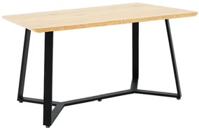 Tραπέζι Gemma 235-000016 140x80x75cm Sonoma-Black Mdf,Μέταλλο