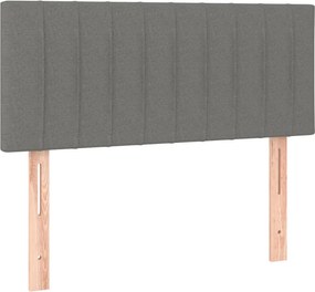 vidaXL Κρεβάτι Boxspring με Στρώμα Σκούρο Γκρι 90x190 εκ. Υφασμάτινο