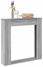 vidaXL Πλαίσιο Τζακιού Γκρι Sonoma 100x20x100 εκ. από Επεξ. Ξύλο