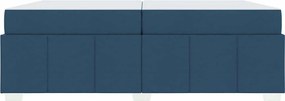 vidaXL Σκελετός Κρεβατιού με στρώμα Μπλε 200 x 200 cm ύφασμα