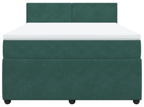 ΚΡΕΒΑΤΙ BOXSPRING ΜΕ ΣΤΡΩΜΑ ΣΚΟΥΡΟ ΠΡΑΣΙΝΟ 160X200ΕΚ. ΒΕΛΟΥΔΙΝΟ 3290079