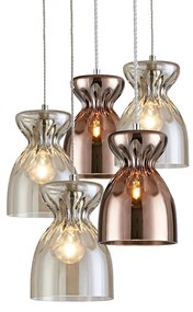 Φωτιστικό Οροφής Πολύφωτο Homelighting Domenico 77-3720 Copper/Cognac